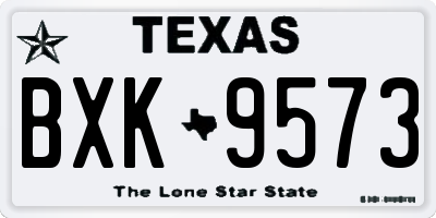 TX license plate BXK9573