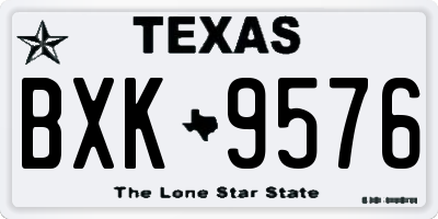 TX license plate BXK9576