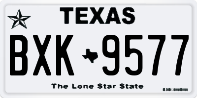 TX license plate BXK9577