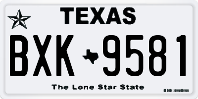 TX license plate BXK9581