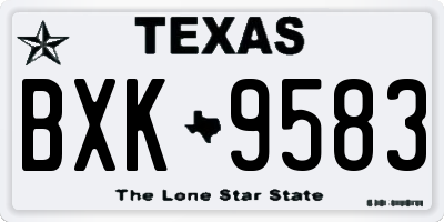 TX license plate BXK9583