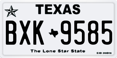 TX license plate BXK9585