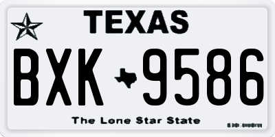 TX license plate BXK9586