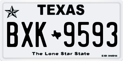 TX license plate BXK9593