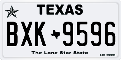 TX license plate BXK9596