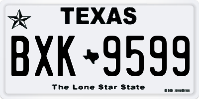 TX license plate BXK9599