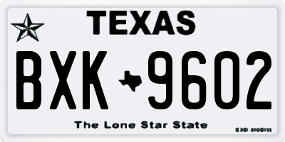 TX license plate BXK9602