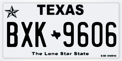TX license plate BXK9606