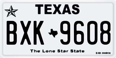 TX license plate BXK9608
