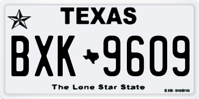 TX license plate BXK9609