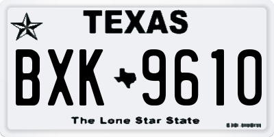 TX license plate BXK9610