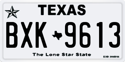 TX license plate BXK9613