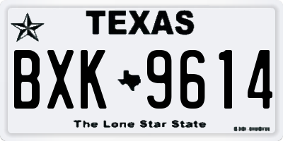 TX license plate BXK9614