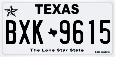 TX license plate BXK9615
