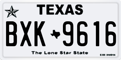 TX license plate BXK9616