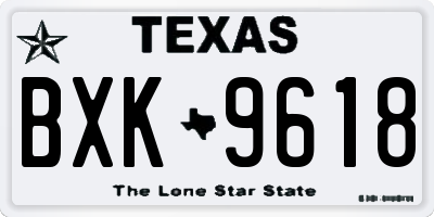 TX license plate BXK9618