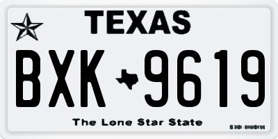 TX license plate BXK9619