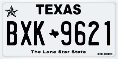 TX license plate BXK9621