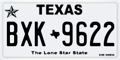 TX license plate BXK9622