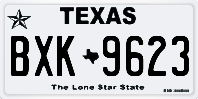 TX license plate BXK9623