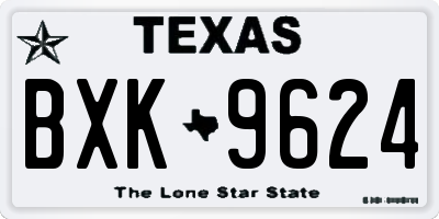 TX license plate BXK9624