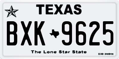 TX license plate BXK9625