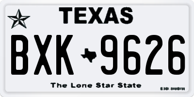 TX license plate BXK9626