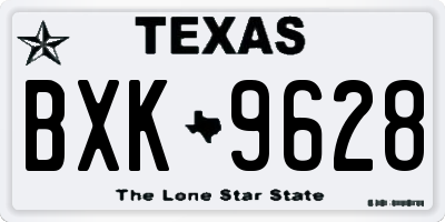 TX license plate BXK9628