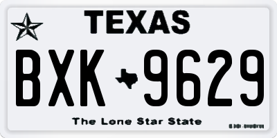 TX license plate BXK9629