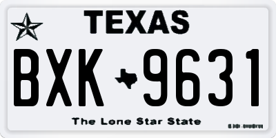 TX license plate BXK9631