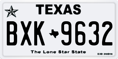 TX license plate BXK9632
