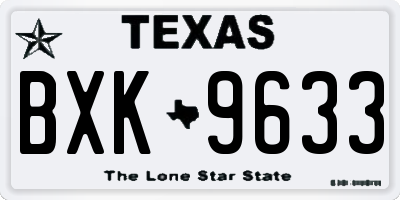TX license plate BXK9633