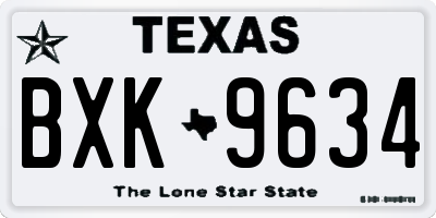 TX license plate BXK9634
