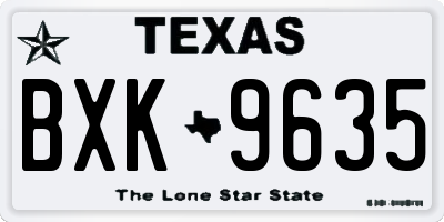 TX license plate BXK9635