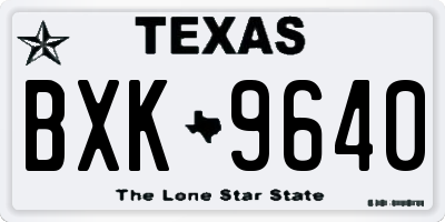 TX license plate BXK9640