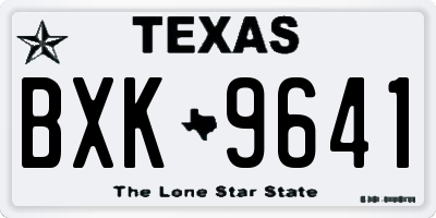 TX license plate BXK9641