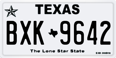 TX license plate BXK9642