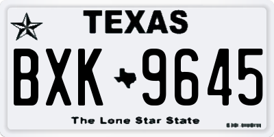 TX license plate BXK9645