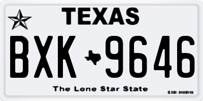 TX license plate BXK9646