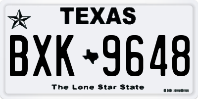 TX license plate BXK9648