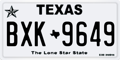 TX license plate BXK9649