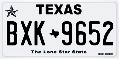 TX license plate BXK9652