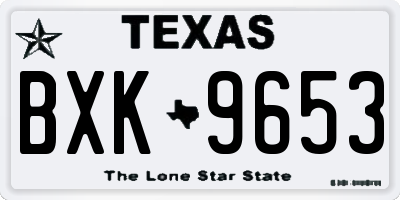 TX license plate BXK9653