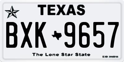 TX license plate BXK9657