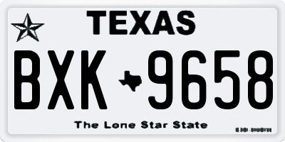 TX license plate BXK9658
