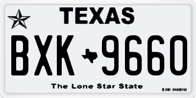 TX license plate BXK9660