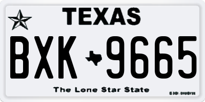 TX license plate BXK9665