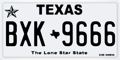 TX license plate BXK9666
