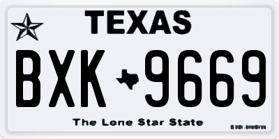 TX license plate BXK9669