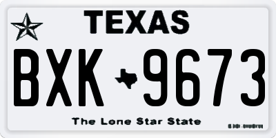 TX license plate BXK9673